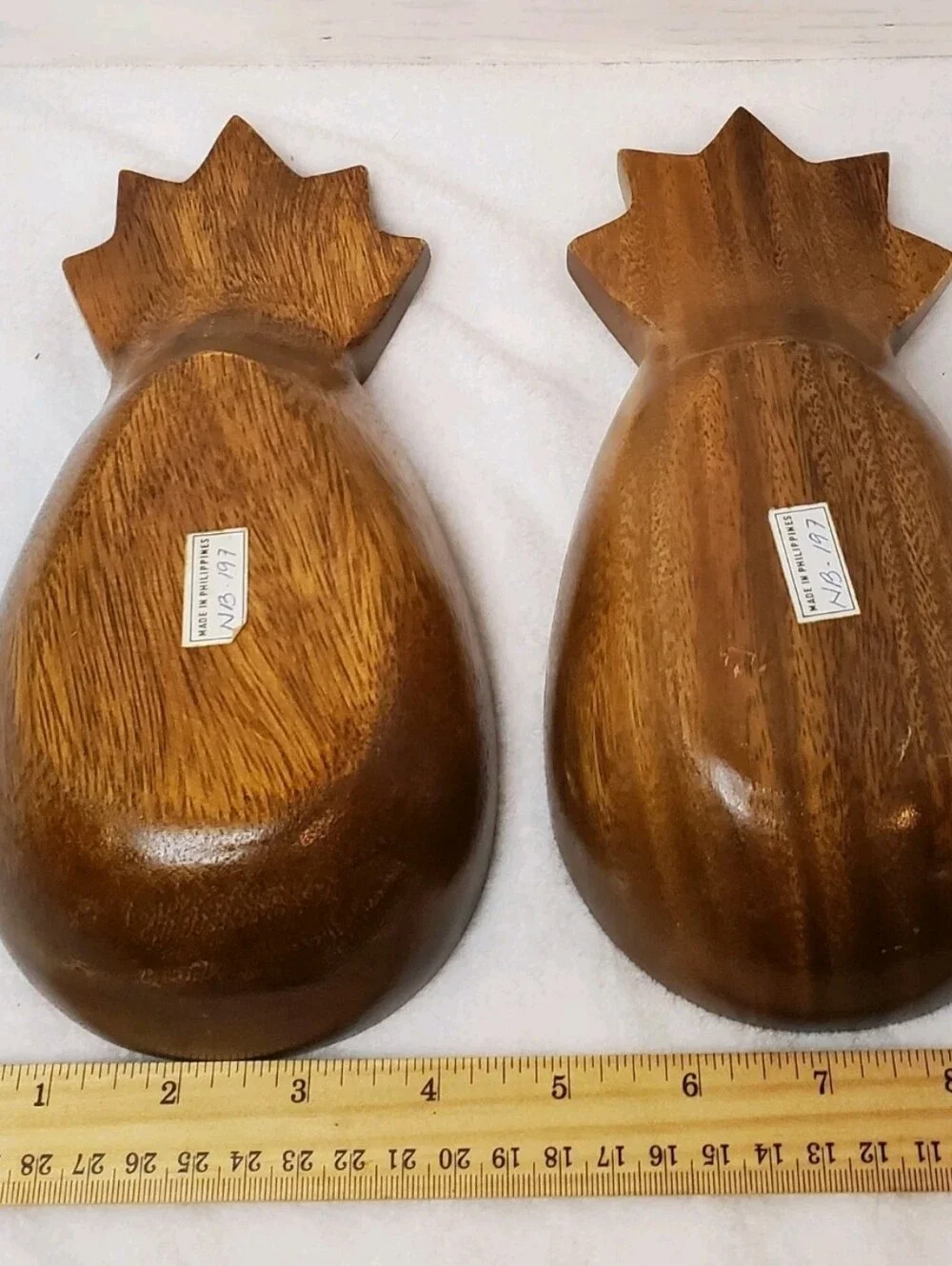 Boho Tiki Pineapple Wood Bowls Set of 2 Philippines 10.5